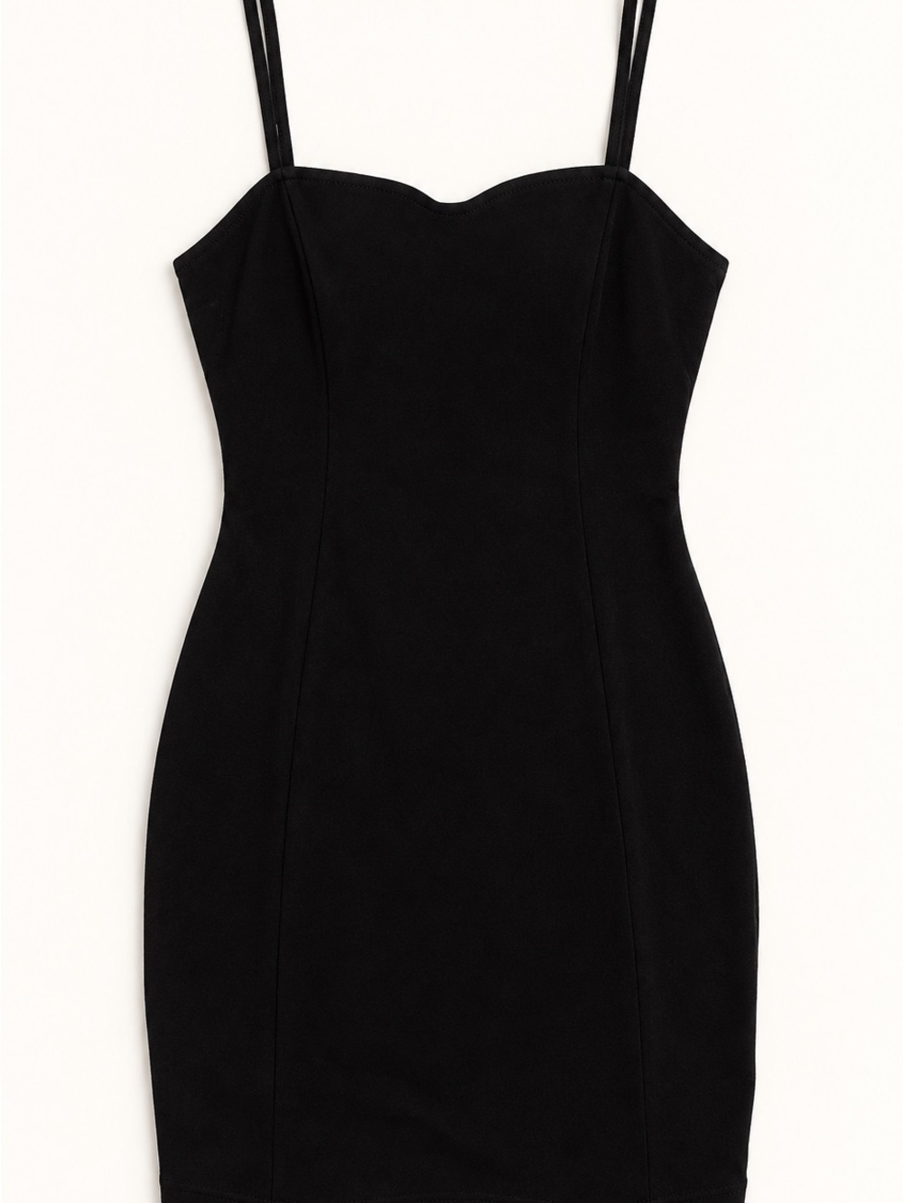 SHEIN Black Sweetheart Neck Mini Dress with Double Straps